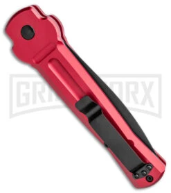 AKC X-treme Ace Red Automatic Knife - Two Tone Plain -Grindworx Shop AKC X treme Ace Auto Red TT BHQ 143382 jr side large