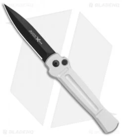 AKC X-treme Ace Automatic Knife Silver Black 2 AKC X-treme Ace Automatic Knife Silver Black -Grindworx Shop AKC X treme Ace Auto Silver Black BHQ 113942 jr