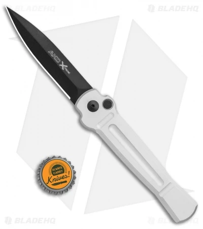 AKC X-treme Ace Automatic Knife Silver Black AKC X-treme Ace Automatic Knife Silver Black -Grindworx Shop AKC X treme Ace Auto Silver Black BHQ 113942 jr bottlecap