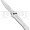 AKC X-treme Ace Silver Automatic Knife - Satin Plain -Grindworx Shop AKC X treme Ace Auto Silver Satin BHQ 113920 jr large