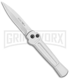 AKC X-treme Ace Silver Automatic Knife - Satin Plain