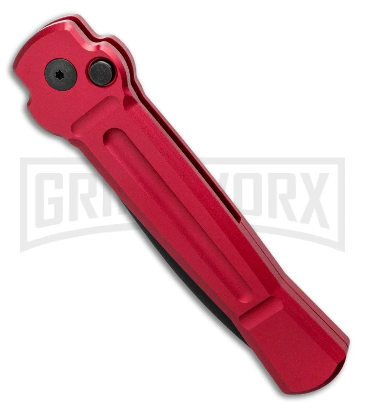 AKC X-treme Ace Red Automatic Knife - Black Plain AKC X-treme Ace Red Automatic Knife - Black Plain -Grindworx Shop AKC X treme Ace Automatic Knife Red 3.6 Black BHQ 123056 LS Spine large
