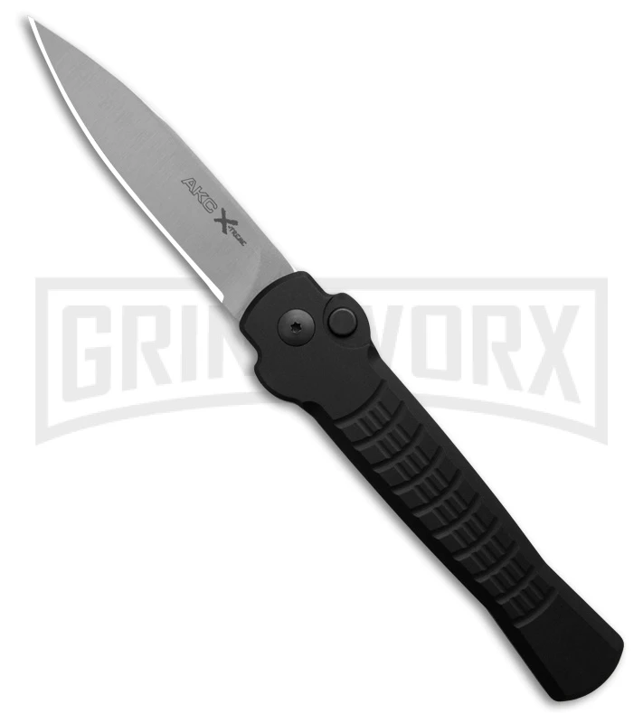AKC X-treme Ace1 Side Opener Black Automatic Knife - Satin Plain AKC X-treme Ace1 Side Opener Black Automatic Knife - Satin Plain -Grindworx Shop AKC X treme Ace1 Automatic Knife Black 3.75in Satin BHQ 189353 hd large