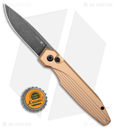 AKC X-treme Dandy Tan Aluminum Automatic Knife (3.1" Black Stonewash) AKC X-treme Dandy Tan Aluminum Automatic Knife (3.1" Black Stonewash) -Grindworx Shop AKC X treme Dandy Tan Aluminum Auto Black SW BHQ 176846 jr bottlecap