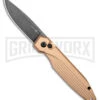 AKC X-treme Dandy Tan Aluminum Automatic Knife - Black Stonewash -Grindworx Shop AKC X treme Dandy Tan Aluminum Auto Black SW BHQ 176846 jr large