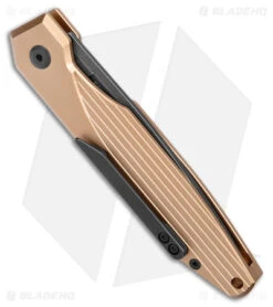 AKC X-treme Dandy Tan Aluminum Automatic Knife (3.1" Black Stonewash) 2 AKC X-treme Dandy Tan Aluminum Automatic Knife (3.1" Black Stonewash) -Grindworx Shop AKC X treme Dandy Tan Aluminum Auto Black SW BHQ 176846 jr side