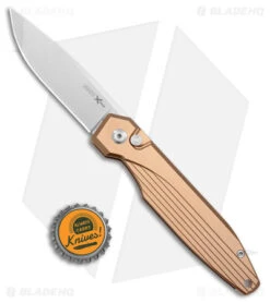 AKC X-treme Dandy Tan Aluminum Automatic Knife (3.1" Stonewash) 3 AKC X-treme Dandy Tan Aluminum Automatic Knife (3.1" Stonewash) -Grindworx Shop AKC X treme Dandy Tan Aluminum Auto SW BHQ 176851 jr bottlecap