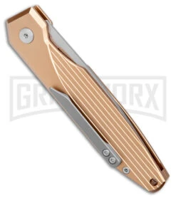 AKC X-treme Dandy Tan Aluminum Automatic Knife (Stonewash) -Grindworx Shop AKC X treme Dandy Tan Aluminum Auto SW BHQ 176851 jr side large