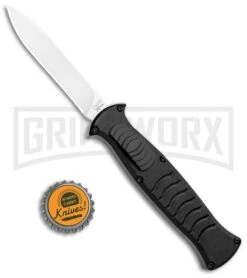 AKC X-treme EVO Black OTF Automatic Knife - Satin Plain -Grindworx Shop AKC X treme EVO OTF Auto Black Satin BHQ 105413 jr bottlecap large
