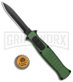 AKC X-treme EVO Green OTF Automatic Knife - Dagger Black Plain 3 AKC X-treme EVO Green OTF Automatic Knife - Dagger Black Plain -Grindworx Shop AKC X treme EVO OTF Auto Dagger Green Black GX 37364 jr bottlecap large