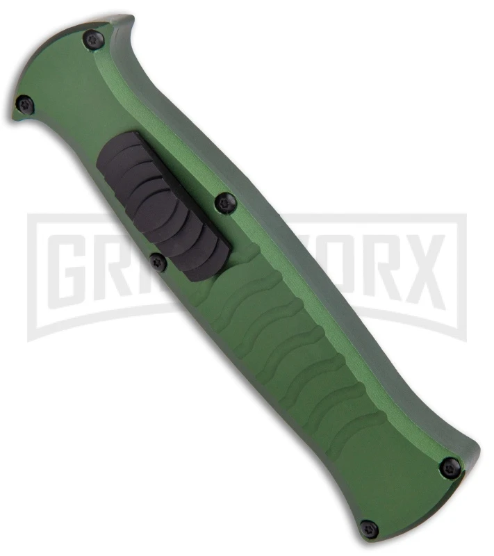 AKC X-treme EVO Green OTF Automatic Knife - Dagger Black Plain AKC X-treme EVO Green OTF Automatic Knife - Dagger Black Plain -Grindworx Shop AKC X treme EVO OTF Auto Dagger Green Black GX 37364 jr spine large