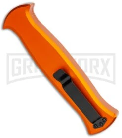 AKC X-treme EVO Orange OTF Automatic Knife - Satin Plain -Grindworx Shop AKC X treme EVO OTF Auto Orange Satin BHQ 114657 jr side large