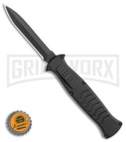 AKC X-treme EVO Black OTF Automatic Knife - Black Plain Dagger -Grindworx Shop AKC X treme EVO OTF Automatic Knife Black 3.5 Black Dagger BHQ 119845 LS Bottlecap large