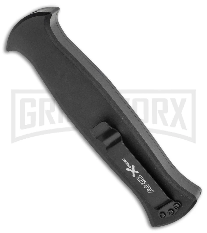 AKC X-treme EVO Black / Orange Slide OTF Automatic Knife - Black Plain Dagger AKC X-treme EVO Black / Orange Slide OTF Automatic Knife - Black Plain Dagger -Grindworx Shop AKC X treme EVO OTF Automatic Knife Black Orange Slide 3.5 Black Dagger BHQ 119626 LS Side large