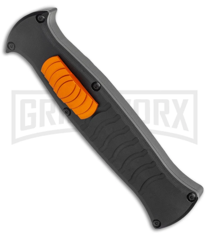 AKC X-treme EVO Black / Orange Slide OTF Automatic Knife - Black Plain Dagger AKC X-treme EVO Black / Orange Slide OTF Automatic Knife - Black Plain Dagger -Grindworx Shop AKC X treme EVO OTF Automatic Knife Black Orange Slide 3.5 Black Dagger BHQ 119626 LS Spine large