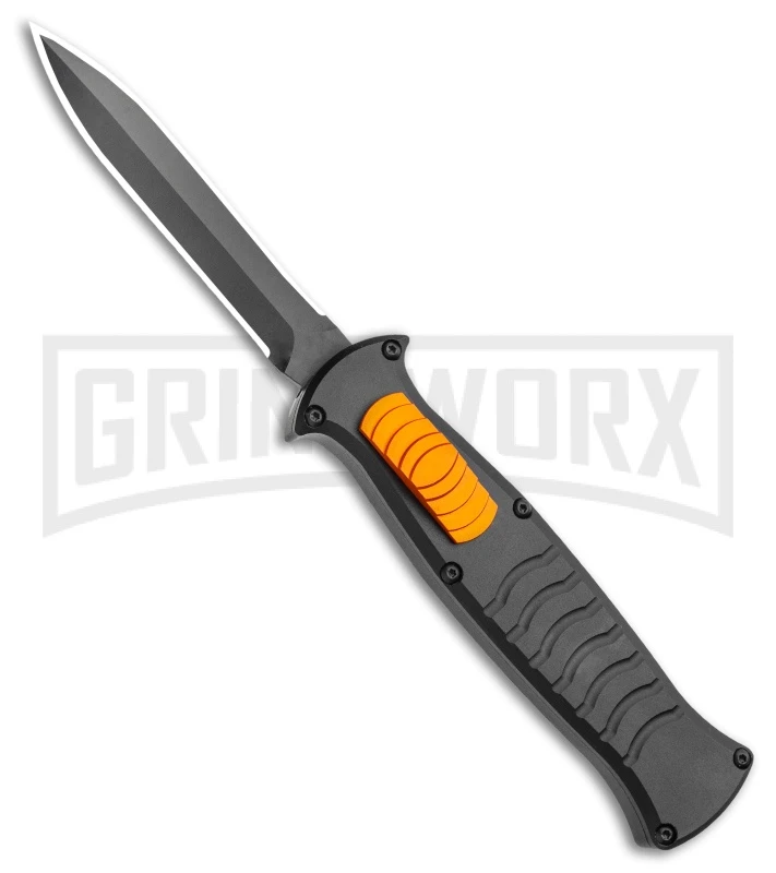 AKC X-treme EVO Black / Orange Slide OTF Automatic Knife - Black Plain Dagger AKC X-treme EVO Black / Orange Slide OTF Automatic Knife - Black Plain Dagger -Grindworx Shop AKC X treme EVO OTF Automatic Knife Black Orange Slide 3.5 Black Dagger BHQ 119626 LS large