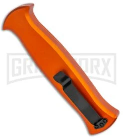 AKC X-treme EVO Orange OTF Automatic Knife - Black Plain -Grindworx Shop AKC X treme Evo Auto Orange Black BHQ 105416 jr side large