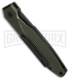 AKC X-treme Dandy Green Aluminum Automatic Knife - Black Stonewash Plain 2 AKC X-treme Dandy Green Aluminum Automatic Knife - Black Stonewash Plain -Grindworx Shop AKC Xtreme Dandy Green Aluminum AK Black SW BHQ 174571 td side large