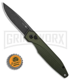 AKC X-treme Dandy Green Aluminum Automatic Knife - Black Stonewash Plain 3 AKC X-treme Dandy Green Aluminum Automatic Knife - Black Stonewash Plain -Grindworx Shop AKC Xtreme Dandy Green Aluminum AK Black SW BHQ 174571 td size large