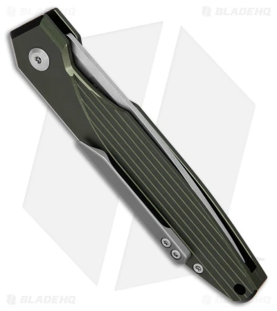 AKC X-treme Dandy Automatic Knife Green Aluminum (3.1" Satin) AKC X-treme Dandy Automatic Knife Green Aluminum (3.1" Satin) -Grindworx Shop AKC Xtreme Dandy Green Aluminum AK Satin BHQ 174570 td side