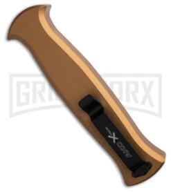 AKC X-treme EVO Gold OTF Automatic Knife - Black Plain Spear Point -Grindworx Shop AKC Xtreme EVO Gold Automatic Knife Black Plain GX 41624 hd side large