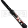 AKC Concord Red/White Skull OTF Automatic Knife - Flat Grind Black Flat -Grindworx Shop AKC concord red white skull black BP 19138 er large