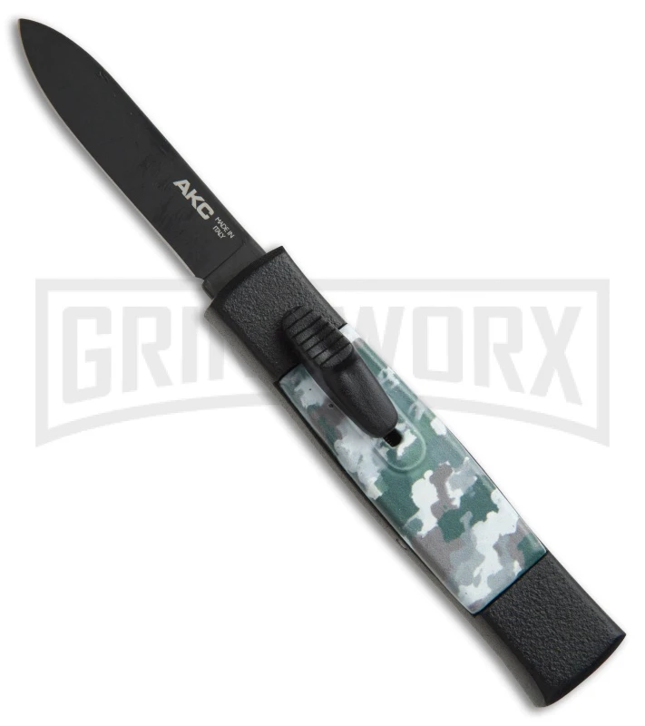 AKC Minion Concord Arctic Camo OTF Automatic Knife - Black Flat AKC Minion Concord Arctic Camo OTF Automatic Knife - Black Flat -Grindworx Shop AKC minion concord arctic camo black flat BHQ 19003 er large