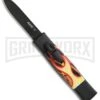 AKC Minion Concord Flames OTF Automatic Knife - Black Flat -Grindworx Shop AKC minion concord flames black flat BHQ 19002 jr large