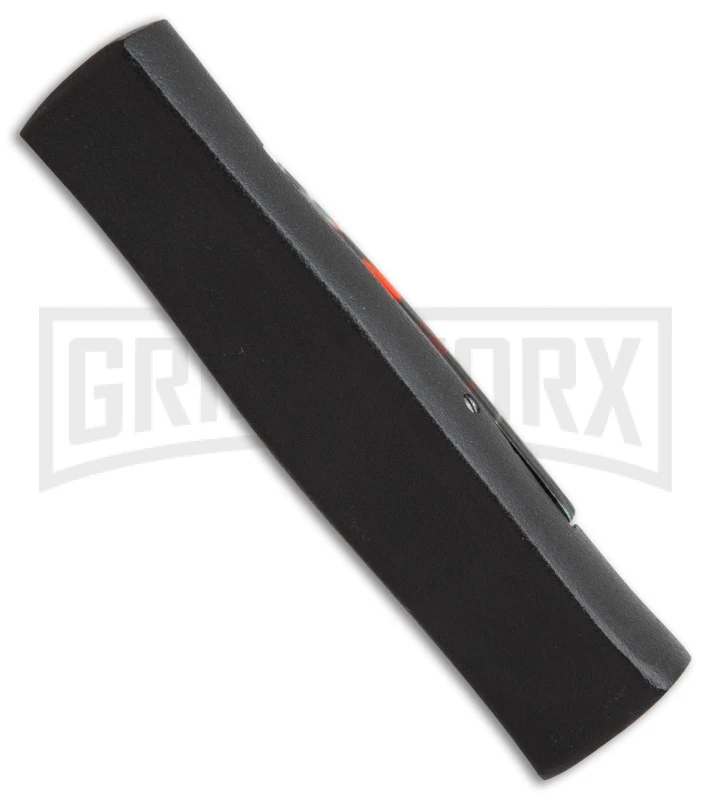 AKC Minion Concord Red/White Skull OTF Automatic Knife - Black Flat AKC Minion Concord Red/White Skull OTF Automatic Knife - Black Flat -Grindworx Shop AKC minion concord red white skull black flat BP 19001 er spine large