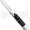 AKC 007 Concord Black OTF Automatic Knife Gray/Black - Spear Point Satin -Grindworx Shop Minion Concord Polish Black OTF Auto Flat Satin Plain GX 35509 jr large