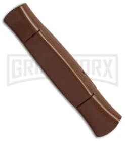 AKC 077 Concord Brown OTF Automatic Knife - Black Plain -Grindworx Shop akc 077 otf brown black plain side cm large