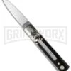 AKC Classic 6" Italian Lever Lock Dark Horn Automatic Knife - Polish Plain -Grindworx Shop akc 6in lever lock dark horn flat large