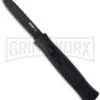 AKC 077 Concord Black OTF Automatic Knife - Flat Grind Black Plain -Grindworx Shop akc 770 black black flat large
