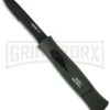 AKC 077 Concord NATO Military Green OTF Automatic Knife - Flat Grind Black Serr -Grindworx Shop akc 770 nato green black flat serr large