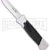 AKC 777 Blackfinger Brushed Aluminum OTF Automatic Knife - Dagger Polish Plain -Grindworx Shop akc 777 blackfinger silver large