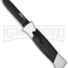 AKC 777 Blackfinger Brushed Aluminum OTF Automatic Knife - Black Plain 2 AKC 777 Blackfinger Brushed Aluminum OTF Automatic Knife - Black Plain -Grindworx Shop akc 777 flat black large