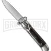AKC 8" Shot Puller Lever Lock Dark Horn Automatic Knife - Flat -Grindworx Shop akc 8 akc dh shot plain jm large
