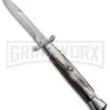 AKC 9" Italian Stiletto Swinguard Brazilian Horn Automatic Knife - Bayonet -Grindworx Shop akc 9 brazil horn bayo swing large