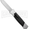 AKC 777 Blackfinger Brushed Aluminum OTF Automatic Knife - Flat Grind Satin -Grindworx Shop akc blackfinger brushed alum satl bhq 50801 jr large