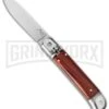 AKC 8" Italian Stiletto Leverlock Cocobolo Automatic Knife - Flat -Grindworx Shop akc cocobolo leverlock cm large