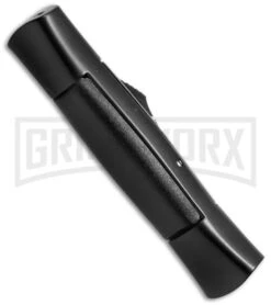 AKC 007 Concord Black OTF Automatic Knife - Black Flat -Grindworx Shop akc concord 007 black satin flat bottom cm large