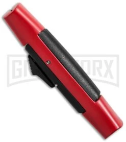 AKC Concord Red/Black OTF Automatic Knife - Satin Flat -Grindworx Shop akc concord 007 red satin flat bottom cm large