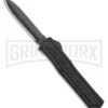 AKC F-20 Black D/A OTF Automatic Knife - Dagger Black Plain -Grindworx Shop akc f 20 da otf auto black aluminum black dagger BHQ 177898 jr large