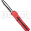 AKC F-20 Red D/A OTF Automatic Knife - Two Tone Plain -Grindworx Shop akc f 20 da otf auto black red aluminum tt dagger BHQ 177264 jr large