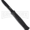 AKC 077 Concord Black OTF Automatic Knife - Flat Black Serr -Grindworx Shop akc italian 770 8 da black otf ser large
