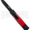 AKC Minion Concord Black/Red OTF Automatic Knife - Flat Grind Black Plain -Grindworx Shop akc mini concord black red bhq 24198 jr large