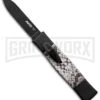 AKC Minion Concord Snake Skin OTF Automatic Knife - Flat Grind Black Plain -Grindworx Shop akc mini concord black snake large