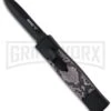 AKC Minion Concord Gray Snake OTF Automatic Knife - Dagger Black Plain -Grindworx Shop akc minion gray snake black dagger large