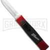 AKC Minion Concord Red/Black OTF Automatic Knife - Dagger Satin Plain -Grindworx Shop akc minion red black dagger cm bhq 31090 large