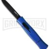 AKC 077 Blue OTF Automatic Knife - Black Flat 4 AKC 077 Blue OTF Automatic Knife - Black Flat -Grindworx Shop akc otf 077 black flat blue dl large